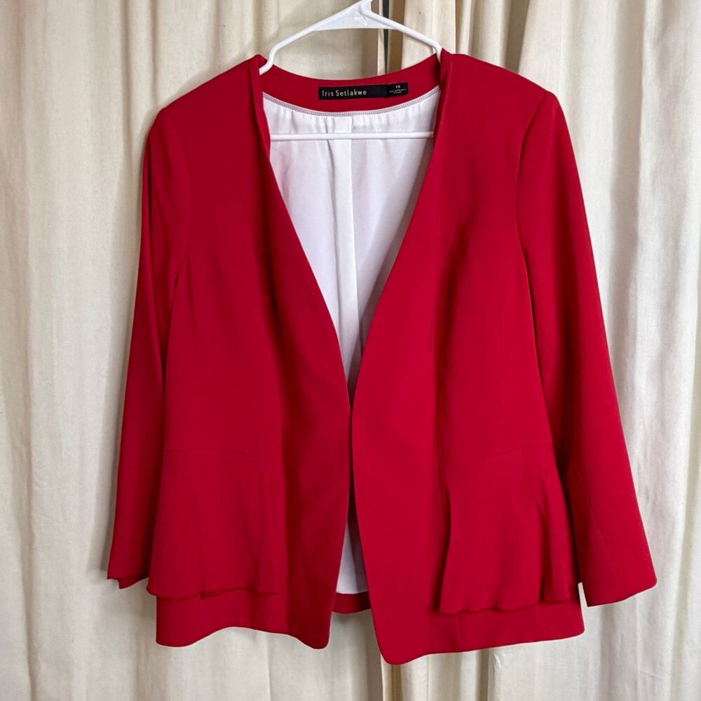 Iris Setlakwe women's red blazer size 14
